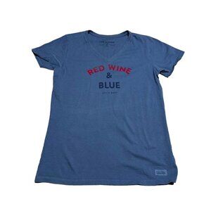 Life Is Good Red Wine and Blue T-Shirt Size Medium